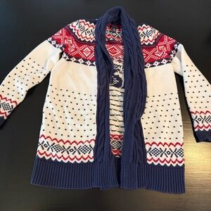 Navy and‎ Red Patterned Sweater